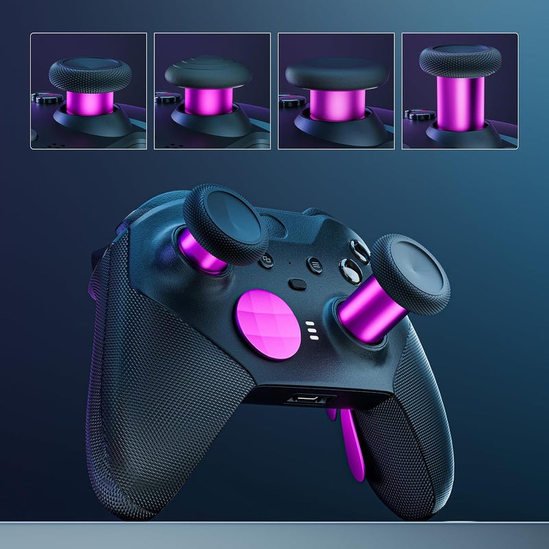 ZAPOLEX 14-in-1 Controller Accessories Kit Compatible with Xbox Elite Series 2, 6 Premium Metal Thumbsticks, Swap Joysticks, 4 Interchangeable Paddles, 2 D-Pads, 1 Tool & 1 Storage Bag (Magenta) - Image 2